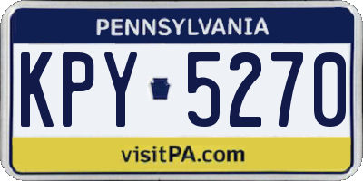 PA license plate KPY5270