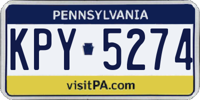 PA license plate KPY5274