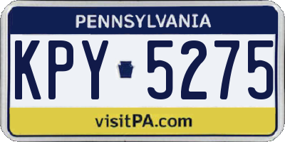 PA license plate KPY5275