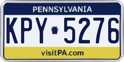 PA license plate KPY5276