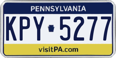 PA license plate KPY5277