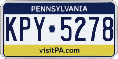 PA license plate KPY5278