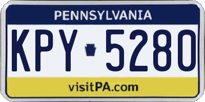 PA license plate KPY5280