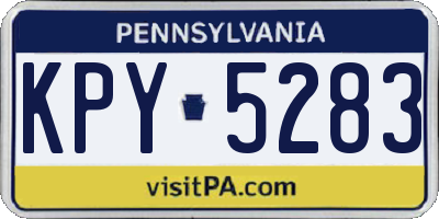 PA license plate KPY5283