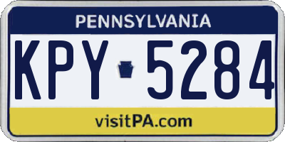 PA license plate KPY5284