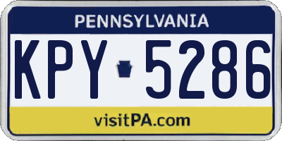 PA license plate KPY5286