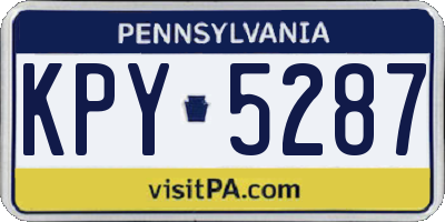PA license plate KPY5287