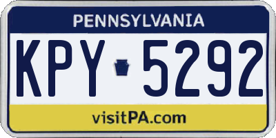 PA license plate KPY5292