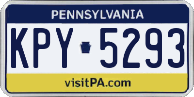 PA license plate KPY5293