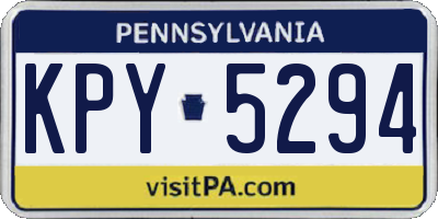 PA license plate KPY5294