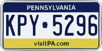 PA license plate KPY5296