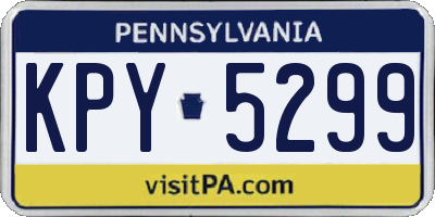 PA license plate KPY5299