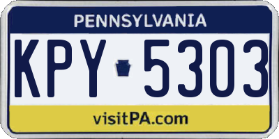 PA license plate KPY5303