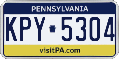 PA license plate KPY5304