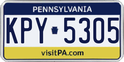PA license plate KPY5305
