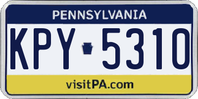 PA license plate KPY5310