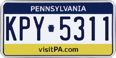 PA license plate KPY5311