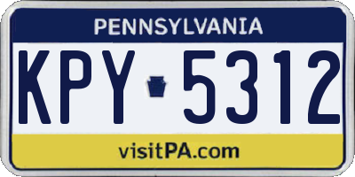 PA license plate KPY5312