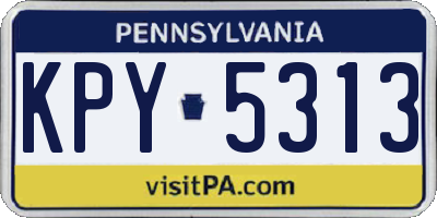 PA license plate KPY5313