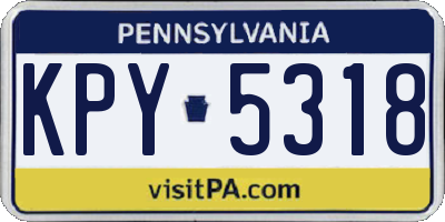 PA license plate KPY5318