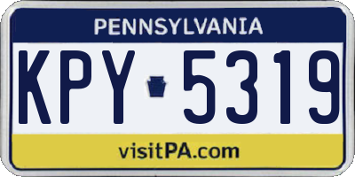 PA license plate KPY5319