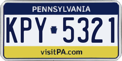 PA license plate KPY5321