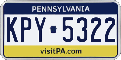 PA license plate KPY5322