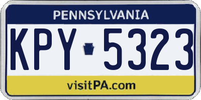 PA license plate KPY5323