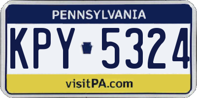 PA license plate KPY5324