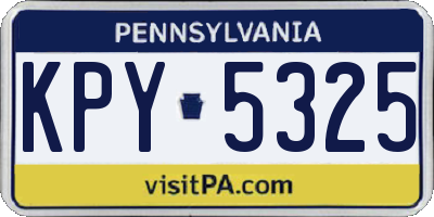PA license plate KPY5325