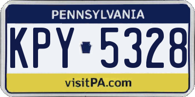 PA license plate KPY5328