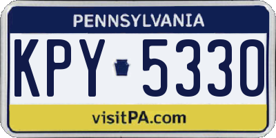 PA license plate KPY5330