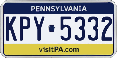 PA license plate KPY5332