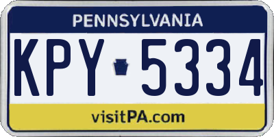 PA license plate KPY5334