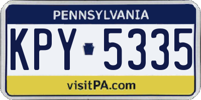 PA license plate KPY5335
