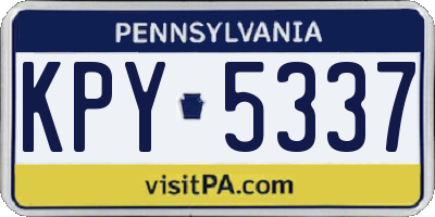 PA license plate KPY5337