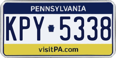 PA license plate KPY5338