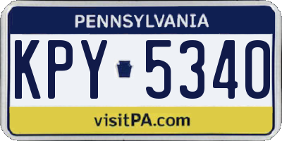 PA license plate KPY5340