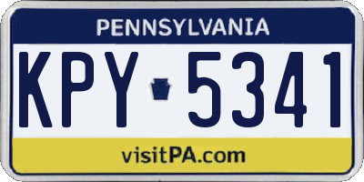 PA license plate KPY5341