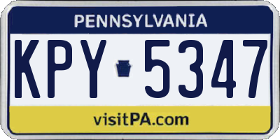 PA license plate KPY5347
