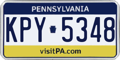 PA license plate KPY5348