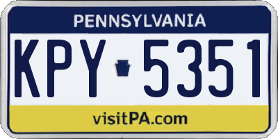 PA license plate KPY5351
