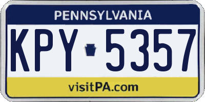 PA license plate KPY5357