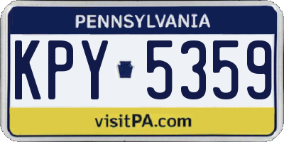 PA license plate KPY5359