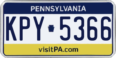 PA license plate KPY5366