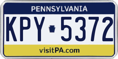 PA license plate KPY5372