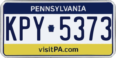 PA license plate KPY5373