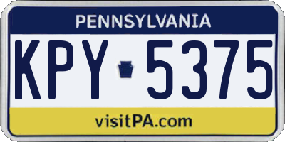 PA license plate KPY5375