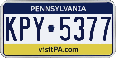 PA license plate KPY5377
