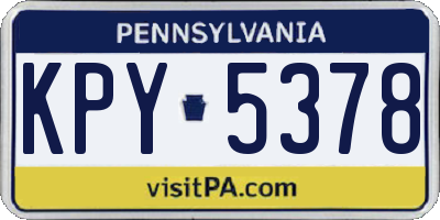 PA license plate KPY5378